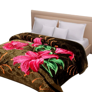 ผ้าห่มกํามะหยี่พิมพ์แบบกําหนดเองขายส่งผ้าห่ม Mink โพลีเอสเตอร์หนาฤดูหนาว 2 ชั้นผ้าห่ม Raschel คุณภาพสูง - Product Image 1