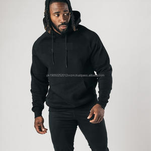 Sweat-shirt à capuche pour homme, poids lourd 500 g/m², 100 % coton, noir, polaire vierge, surdimensionné, personnalisable, directement de l'usine - Product Image 3