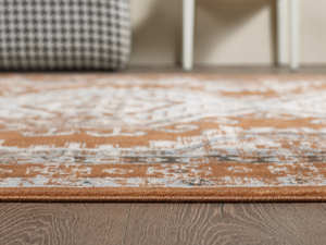 Tapis turc de luxe fait à la machine Palmira 32x35 16 L Bleu Brique Rouge Premium pour salon, fabriqué à Gaziantep - Product Image 4