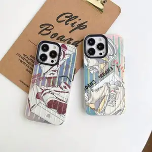 Bulk 3D Stripe Laser IMD Print Phone Case Sneaker Cover For i phone 14 plus 13Pro 12 Pro max 11 Shockproof Protect Shell