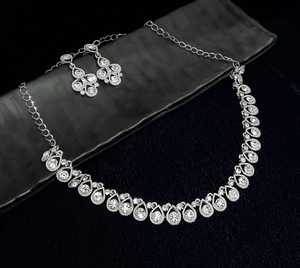 Indian Traditional Kundan <b>Silver</b> Plated Jewellery <b>Set</b> and Copper Necklace <b>Set</b> for Women & Girl Indian Accessories <b>Jewlery</b> Women - Product Image 1