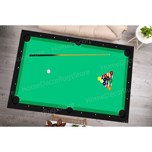 Alfombra Estampada de Billar, Alfombra de Chenilla para Sala de Juegos, Alfombra Antideslizante - Product Image 3