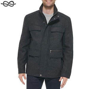 Manteau multi-poches pour hommes Veste utilitaire d'extérieur durable Poches de rangement multiples Fermeture à glissière complète sur le devant - Product Image 1