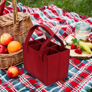 Bolsa de vino individual personalizable, cuero de fieltro a la moda, PU, seis botellas de capacidad, fabricada en la India, disponible, colores personalizados para mujer - Product Image 2