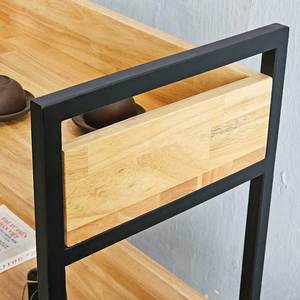 Handcrafted Rubberwood 3-Tier <b>Bookshelf</b> for Living Room KS68075 Easy Assembly - Product Image 3