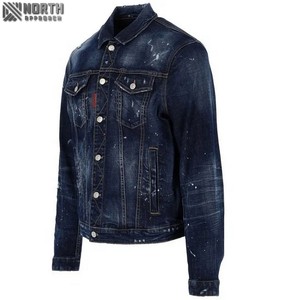 2025 élégant hiver lavé vêtements d'extérieur Denim jean veste 100% coton régulier ajusté manches longues hommes avant personnalisable respirant - Product Image 4