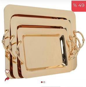 Plateaux de service en métal de conception moderne de vente chaude finition argentée pour la maison hôtel restaurant nourriture et collation servant et décor - Product Image 4