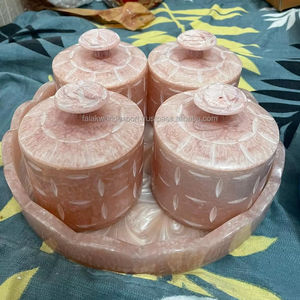 Juego de tarros decorativos de resina de lujo y bandeja Tazón de resina Premium Diseño único Decoración de mesa Utensilios de cocina Comida Falak World Export - Product Image 1