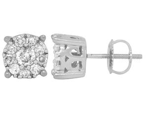 Vente chaude Premium Luxe Style S925 Argent Avec Moissanite Diamant Rond Fleur Cluster Boucles D'oreilles Ensemble Pour Les Femmes - Product Image 2