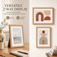 Cadre photo HuaJia, support mural ou de table, finition bois, plexiglas, format A4, design en bois de chêne, bois naturel, durable, cadre photo