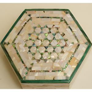 Lapis Lazuli <b>Random</b> Overlay Work on Marble Jewelry Box Handcrafted Luxury with Semi-Precious Stone Inlay - Product Image 5