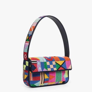 Sac à bandoulière géométrique coloré fait main de qualité supérieure, sac à main en tissu perlé artisanal, sac à main personnalisé tendance pour femmes 2026 - Product Image 1