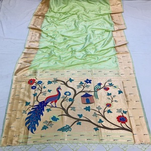 ผ้าส่าหรีขอบผ้าทอผ้าไหม Banarasi นุ่มออกแบบล่าสุด - Product Image 5