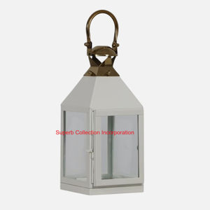 Candelabro de linterna de Metal negro elegante con mango para decoración del hogar interior y exterior bodas fiesta estilo clásico linterna de hierro - Product Image 1