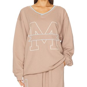 New Arrival Custom Logo Beige Sweatsuits Full Sleeves Sweatshirts Tracksuits For Women's Outdoor Breathable Highstreet Women Set - Product Image 2