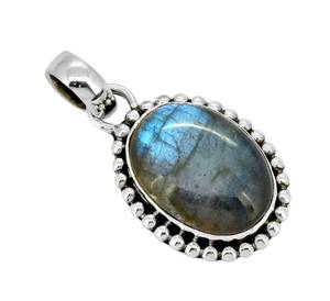 Collier de Labradorite en argent sterling massif Pendentif fait à la main avec chaîne Bijoux de créateur pour femme Pierre de naissance de février - Product Image 2