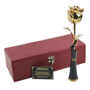 24 <b>Karat</b> Gold Dipped Real Natural Rose With Ceramic Stand for Anniversary <b>Gift</b> Valentine <b>Gift</b> and Best <b>Gift</b> Couple - Product Image 5