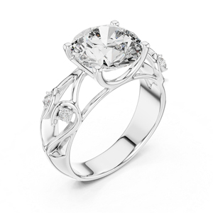 แหวนแต่งงานเพชรทรงกลมสีเหลืองทอง 14K สำหรับผู้หญิง |   แหวนสำหรับงานปาร์ตี้ |   นิว กราทวอน ไดมอนด์ - Product Image 4