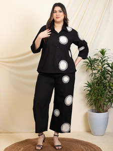 Women's Solid Ankle Length Shirt with <b>Trouser</b> Cord Set For Women Cotton Long Jumpsuits Western Dress for Women Stylish Design - Product Image 4