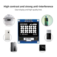 Modul Layar OLED GoldenMorning GME12896-03 1,32 Inci 128x96 dengan Pengontrol SSD1327, Antarmuka I2C, 4-Pin Mono Putih