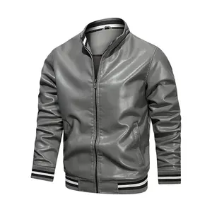 Veste en cuir avec design personnalisé, veste en cuir pour hommes de couleur, Streetwear, veste en cuir avec fermeture éclair, produit à vendre pour l'hiver - Product Image 3