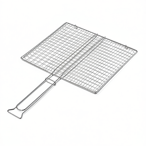 Parrilla de barbacoa de doble malla cromada pulida (45x40cm) sin patas B04045 - Product Image 2