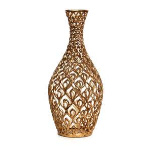 Engraved Leaf Shape Metal Flower <b>Vase</b> <b>Gold</b> Wedding OEM Fancy Style Modern Classic Place Home Decoration with Custom Logo - Product Image 5