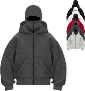 Sweat à capuche d'hiver pour homme 100% coton avec cagoule et double capuche pour un ajustement personnalisable par temps froid Sweat à capuche double capuche - Product Image 6