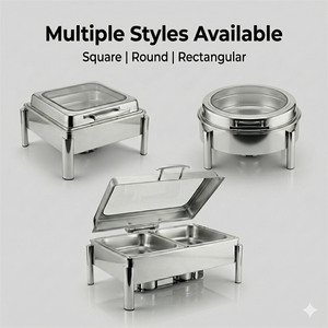 ציוד קייטרינג למסעדות, סיר חימום נירוסטה כסוף, סט בופה עם דוד מזון מסחרי המופעל על דלק - Product Image 2