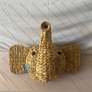 Best Selling Baby <b>Elephant</b> Wall Hanging <b>Decor</b> Natural Hyacinth Wall <b>Decor</b> Animal Shape Nice Looking Hyacinth Wall Hanging - Product Image 1