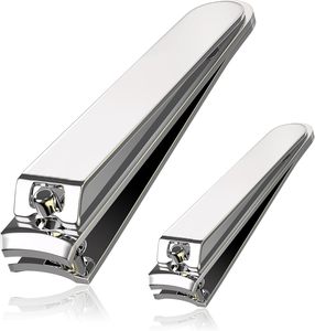 Professional Silver <b>Nail</b> Clipper <b>Set</b> for Men and Women Fingernail and Toenail <b>Cutters</b> with <b>Nail</b> File - Product Image 1