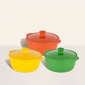 Piroscafo a microonde con coperchio circolare in Silicone-grande