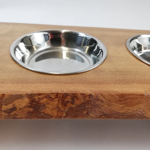 Hot Selling Portable <b>Cat</b> or Dog Feeding Station Portable Rectangle Wooden Pet <b>Feeders</b> with Stainless Steel Bowl - Product Image 3