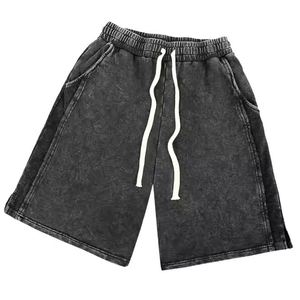 Ensemble de t-shirts décontractés pour hommes en éponge délavée à l'acide pantalon de rue respirant et personnalisable OEM d'été vente en gros - Product Image 5