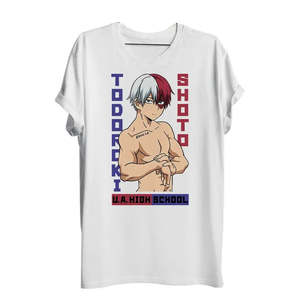 เสื้อยืดอนิเมะฮีโร่อะคาเดเมีย โชโตะ โทโดโรกิ ผ้าคอตตอนเจอร์ซีย์ 100% น้ำหนักหลากหลายแบบ-280 กรัม 240 กรัม 200 กรัม พร้อมลายพิมพ์ - Product Image 1