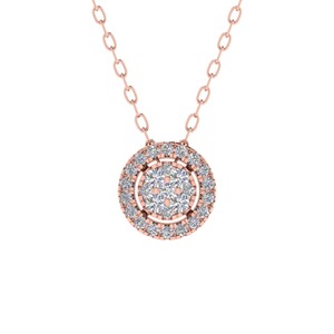 Colgante Romántico con Diamantes de Corte Redondo en Racimo, 0.35 Ct, Claridad F-G VS+, Diamante Cultivado en Laboratorio en Platino, para Fiesta de Compromiso - Product Image 2