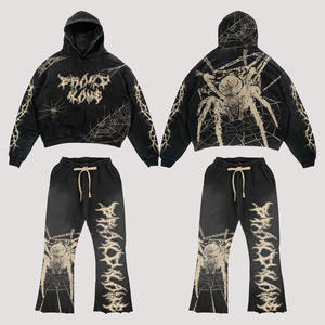 Survêtements délavés à l'acide Ensembles sweats à capuche et pantalons de survêtement zippés au soleil Survêtements imprimés fabriqués par Hanger Impex - Product Image 1