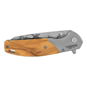 Coltello Pieghevole Wallis K901173 con Manico in Legno e Acciaio, Design con Ciondolo a Forma di Alce - Product Image 3