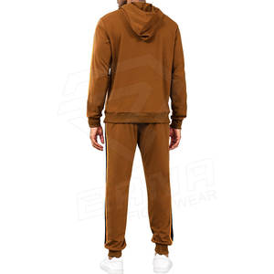 Ropa deportiva informal para exteriores para hombre, transpirable, ligera, ecológica, chándal de 2 piezas, Sudadera con capucha de algodón 100%, jersey de talla grande - Product Image 4