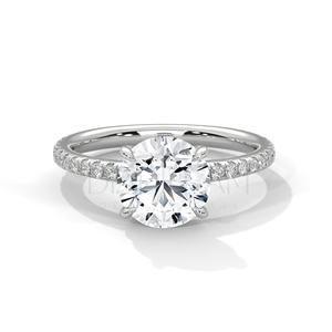 Adorable Womens Fancy Solitaire Round Cut Original Moissanite Diamond Ring with 925 Sterling Silver High Quality Unique Design - Product Image 2