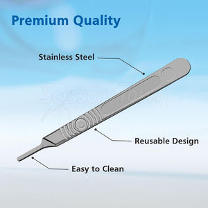 Poignée de bistouri réutilisable en acier inoxydable pour fixation de lame chirurgicale et procédures médicales professionnelles - Product Image 5