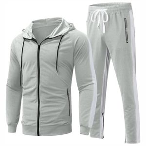 ชุดเซ็ตเสื้อฮู้ดและกางเกงจ็อกเกอร์ทรงบาน สไตล์ใหม่สำหรับผู้ชาย ผ้าฝ้าย 100%  รับสกรีนโลโก้  ชุดลำลองสตรีทแวร์ ระบายอากาศได้ดี 2 1 - Product Image 1