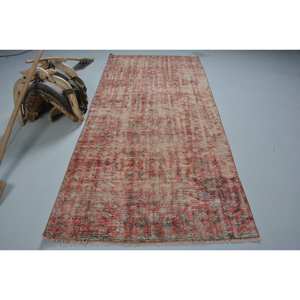 พรมแนววินเทจสไตล์ตุรกีเป็นมิตรต่อสิ่งแวดล้อม4.2 x 8.9ft ผ้าขนแกะดีไซน์เย็บปะติดปะต่อกันสีแดงขนาดกลางกองพื้นที่ขนาดใหญ่สี่เหลี่ยมผืนผ้าห้องโถงรุ่นใหม่ - Product Image 1