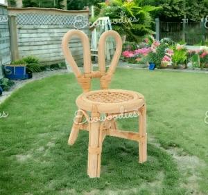 Silla con Lazo para Niño Pequeño, Silla Natural de Ratán, Material Natural, Respetuoso con el Medio Ambiente, Muebles de Jardín de Infancia, Silla de Bambú - Product Image 2