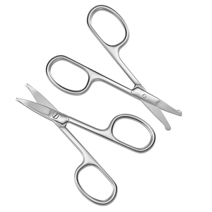 Ciseaux à sourcils à lame droite en acier inoxydable confortables de haute qualité avec pointe pointue pour les soins de beauté du nez et la manucure - Product Image 1