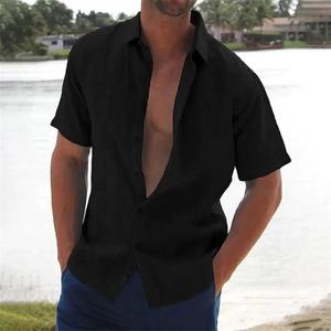 2025 verano moda explosiva Casual de manga corta camisa de hombre de alta calidad cárdigan de punto de solapa ropa de hombre de Color sólido - Product Image 4