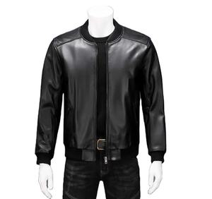 Manteau classique en cuir véritable pour homme, veste de pistolet en peau de mouton à la mode. grande taille, vêtements décontractés quotidiens en cuir véritable de qualité supérieure - Product Image 1