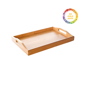 Bandeja de servicio de bambú multiusos para restaurantes y teterías, con aspecto artesanal y capacidad de carga confiable - Product Image 3