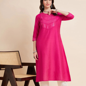 Kurtis de Rayón Bordados de Excelente Calidad para Mujer, de la India (Rajasthan), Ideales para Bodas y Festivales, Venta al Por Mayor OEM - Product Image 1