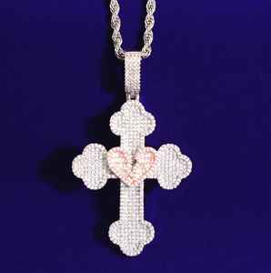 Luxueux Baguette Leb Grown Diamant Pendentif Croix Glacée Hip Hop Bijoux Diamant Pierre 925 Argent Religieux Cadeau Fine Pendentifs - Product Image 1